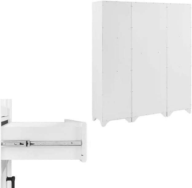 3-Piece Kitchen Storage Cabinet Set, Tall Pantry with Shelves and Drawers, Modern Farmhouse Style, (Distressed White)