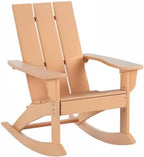 HDPE Shoreside Modern Rocking Poly Adirondack Chair (Set of 4),Teak