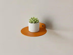 Modern Wall Mounted Plant Shelf, Blue Metal Circular Floating Shelf, Small Hanging Planter Holder for Indoor Plants, Succulents, Herbs, Living Room Bedroom Bathroom Decor