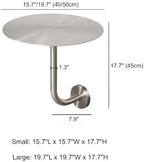 Wall-Mounted Stainless Steel Round Table, Space-Saving Hanging Table for Dining Nooks and Lounge Spaces, Minimalist Design for Compact Seating Areas