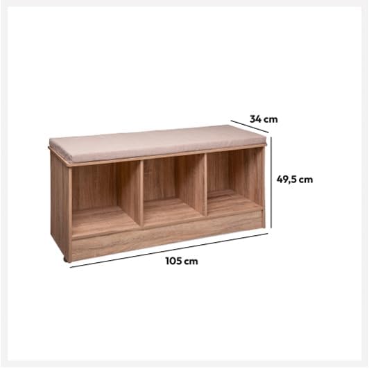 5 five simply smart 5five Bench 3 Cases Mix n Modul Natural Oak Effect