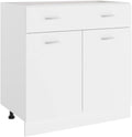 White Engineered Wood Drawer Bottom Cabinet, Modern Kitchen Storage with Smooth Lines, Space-Saving Pantry Solution, Freestanding Furniture for Dining Room