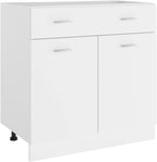 White Engineered Wood Drawer Bottom Cabinet, Modern Kitchen Storage with Smooth Lines, Space-Saving Pantry Solution, Freestanding Furniture for Dining Room