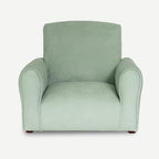 Toddler Personalized Armchair, Kids Upholstered Rocking Chair with Personalization, Toddler Chair with Personalized Name, Comfy Child Armchair, (Seafoam Green Suede, Rockers)