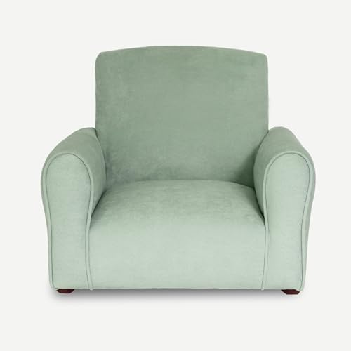 Toddler Personalized Armchair, Kids Upholstered Rocking Chair with Personalization, Toddler Chair with Personalized Name, Comfy Child Armchair, (Seafoam Green Suede, Rockers)