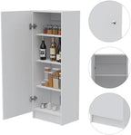 Della 60 Kitchen Pantry with Countertop, Closed & Open Storage -White