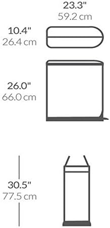 simplehuman 45 Liter / 11.9 Gallon Butterfly Lid Kitchen Step Trash Can, Brushed Stainless Steel