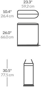 simplehuman 45 Liter / 11.9 Gallon Butterfly Lid Kitchen Step Trash Can, Brushed Stainless Steel