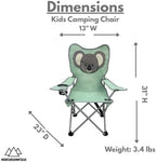 MOUNTAIN SUMMIT GEAR Kids Camping Chair - Foldable Camp Chair with Carrying Strap for Outdoor Recreation, Sports, Camping and Fishing (by Caddis Sports) (1, Koala)