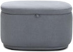 Nurture& The Ottoman Premium Quality Storage Ottoman for Nursery with Stain-Resistant Performance Fabric (Gray)