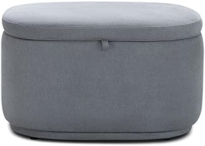 Nurture& The Ottoman Premium Quality Storage Ottoman for Nursery with Stain-Resistant Performance Fabric (Gray)
