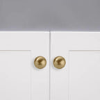 10 Pack 100% Solid 1 inch(25mm) Brushed Brass Cabinet Knobs Decorative Bi-Fold Door Knob Outside Diameter Diecast Bathroom Cabinet knobs