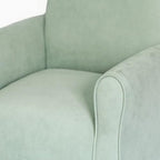 Toddler Personalized Armchair, Kids Upholstered Rocking Chair with Personalization, Toddler Chair with Personalized Name, Comfy Child Armchair, (Seafoam Green Suede, Rockers)