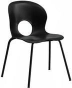 Flash Furniture 5 Pack HERCULES Series 770 lb. Capacity Designer Black Plastic Stack Chair with Black Frame