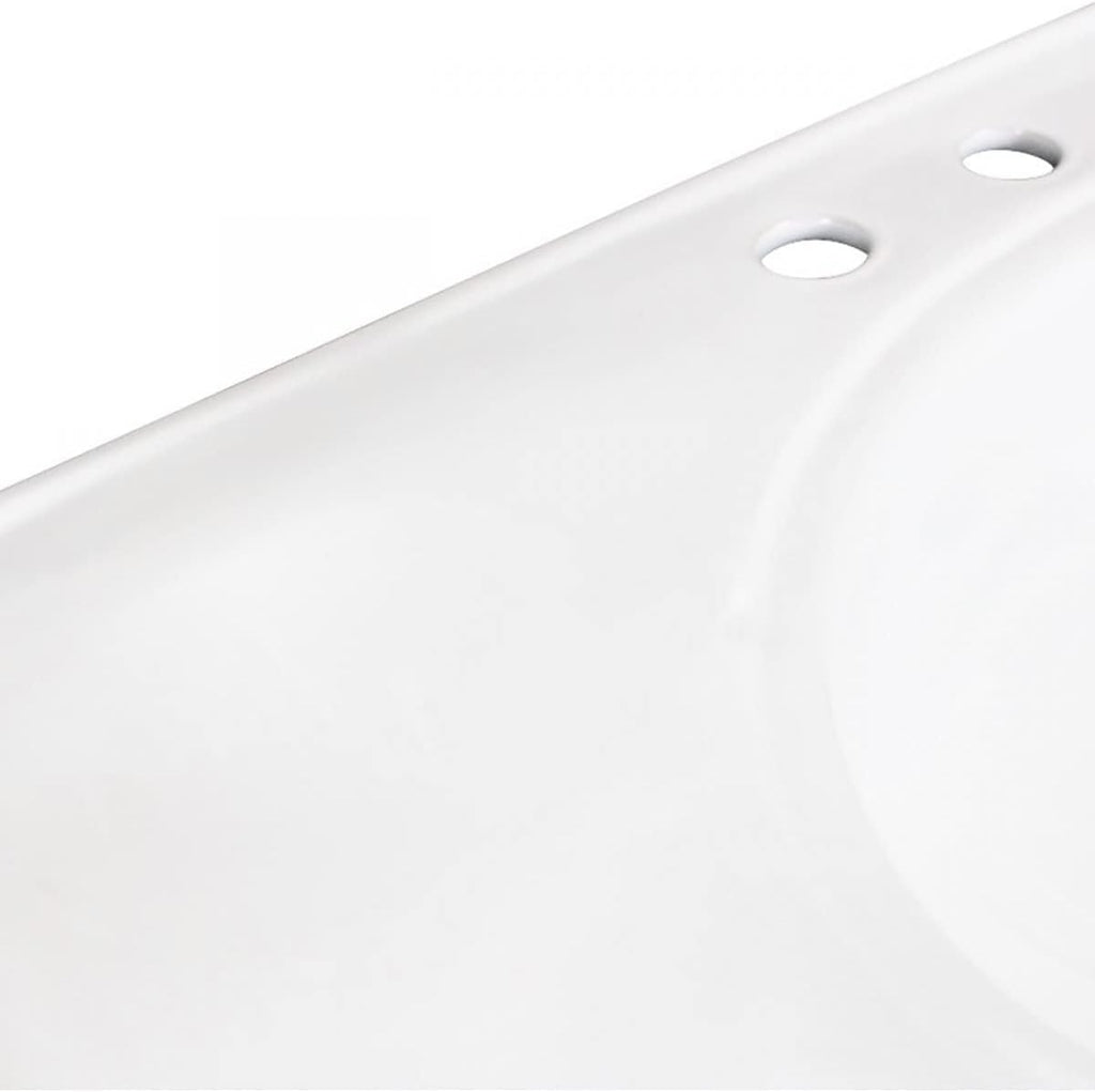 Renovators Supply Manufacturing Wall Mount Bathroom Sink – 35.5" Wide Belle Epoque White Porcelain Console Sink with 8" Widespread Faucet Holes, Pedestal Style, Brass Metal Legs in Chrome Finish