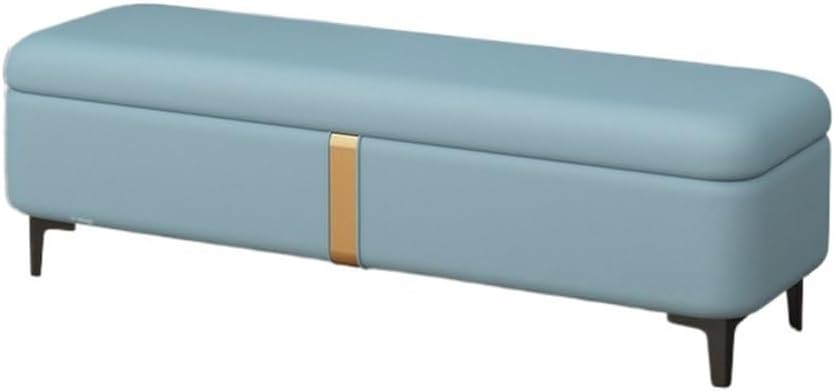 Modern Shoe Changing Bench Light Luxury Storage Long Sofa Rectangular Bed End Stool Entryway(Blue)