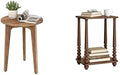 VASAGLE Small Round End Table, Rectangular Accent Nightstand for Small Spaces,Honey Brown ULET237KB01S and Chestnut Walnut ULET294KX01S
