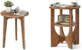 VASAGLE Round Side Table, Small Accent End Table, Honey Brown ULET237KB01S and ULET233M101S