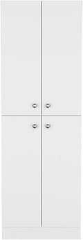 23.6" D*11.8" W*71.1" H Freestanding Kitchen Pantry with 4 Shelves, 2 Double Doors, Rectangular Storage Cabinet, Modern Minimalist, for Living Room, Dining Room, White