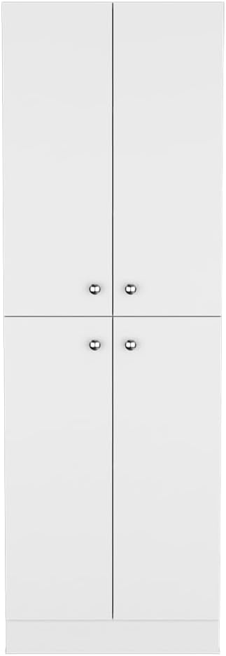 Modern Kitchen Pantry, Storage Cabinet, White, Engineered Wood, for Dining Room, Easy to Clean
