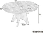 Bellemave 42"-58" Extendable Dining Table for 4-6, Farmhouse Round Kitchen Table with Removable Leaf and Crossed Legs for Kitchen, Dining Room (Espresso)