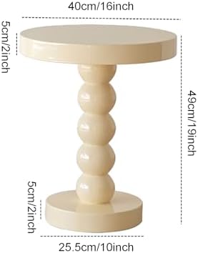 Rustic Round End Table, Small Solid Wood Side Table for Sofa or Bedside, Stylish Cocktail & Drink Table for Living Room, Family Dining, Home Accent Fur