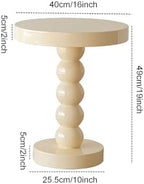 Rustic Round End Table, Small Solid Wood Side Table for Sofa or Bedside, Stylish Cocktail & Drink Table for Living Room, Family Dining, Home Accent Fur