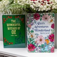 Steel Mill & Co Original Book-Shaped Decorative Vase, Ceramic Vases for Home Decor, Whimsical Bookshelf Decor, Unique Vase for Book Lovers (Large - The Wonderful Wizard of Oz Red Poppy)