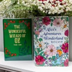 Steel Mill & Co Original Book-Shaped Decorative Vase, Ceramic Vases for Home Decor, Whimsical Bookshelf Decor, Unique Vase for Book Lovers (Large - The Wonderful Wizard of Oz Red Poppy)