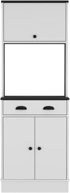 Pantry Cabinet Microwave Stand Warden, Kitchen, White/Black