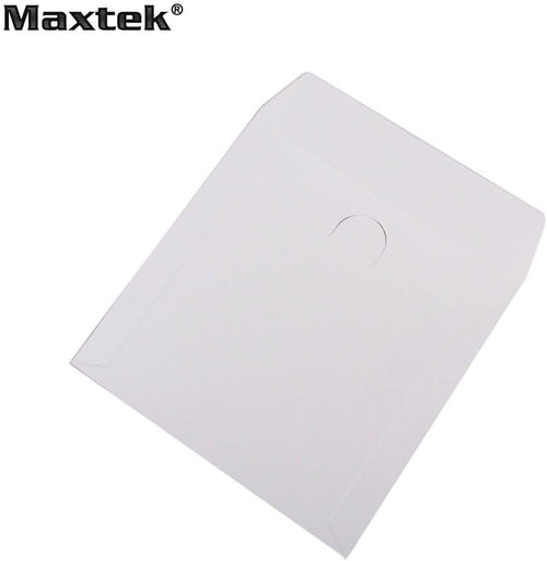 100 Pack Maxtek Premium White Paper CD DVD Sleeves Envelope with Window Cut Out and Flap, 100 gsm