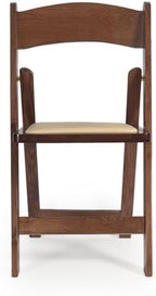 Wooden Folding Chairs with Cushion, Stackable Commercial Seats, Chairs for Weddings, Banquets, and Events, Set of 4, Classic Fruitwood