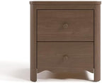 Storkcraft Casablanca 2 Drawer Nightstand, Hazelnut | GREENGUARD Gold Certified, Storage for Kids Bedroom, Premium Wood Nightstand with Iconic Wave Detailing and Rounded Posts