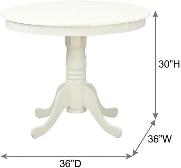 Furnifact White Solid Wood 5 Pc Dining Room Set, Breakfast Nook Table with Slatted Chairs, Kitchen Table and Chairs for 4, Compact Seating Option