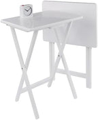 Winsome Alex Set of 2 Foldable Snack Tables, White | Easy to Store Small Portable Fold Up Table Set for Kitchen, Living Room TV Dining, Crafts, Puzzles, Work From Home