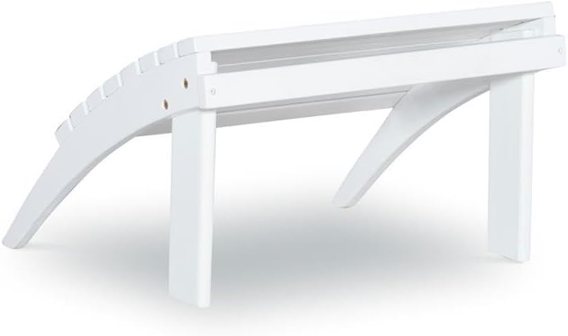 Hawthorne Collections Transitional Outdoor Ottoman, 21.66" W x 21.06" D x 13.78" H, Solid Wood and Acacia, White Finish, Sturdy Patio Furniture Footrest, Complement to Adirondack or Outdoor Seating