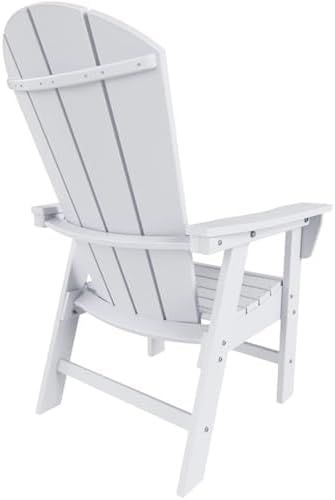 Costaelm Fire Pit Chairs, Outdoor Chair HDPE Adirondack Chair, Modern Patio Porch Chair, Front Porch Backyard Deck Outside Chairs, White