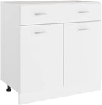 Drawer Bottom Cabinet Lyon White 31.5x18.1x32.1 Inches Engineered Wood Kitchen Storage Cabinet with One Drawer and Two Shelves