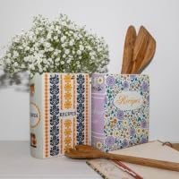 Steel Mill & Co Original Book-Shaped Decorative Vase, Ceramic Vases for Home Decor, Cute Kitchen Decor, Unique Vase (Vintage Floral Stripe)