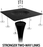 27.6" Tulip Table for 2-3 Persons Walnut Modern Square Dining Tables Mid-Century Leisure Table Thickened Wooden MDF Top Black Metal Base, for Living Room Kitchen (Walnut,27.6")