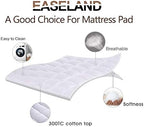 EASELAND Queen Size Mattress Pad Pillow Top Mattress Cover Quilted Fitted Mattress Protector Cotton Top Stretches up 8-21" Deep Pocket Cooling Mattress Topper (60x80 inch, White)