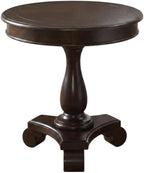 Furnifact Espresso, Pedestal Table, MDF Construction, Pedestal Base, Durable Home Design, Warm Stylish Finish, Quality Build for Home