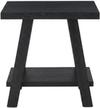 Furnifact Black, End Side Table, MDF Construction, Open Shelf, Durable Home Design, Warm Stylish Finish, Quality Build for Home