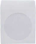 Maxtek 1,000 Pieces White Paper CD DVD Sleeves Envelope Holder with Clear Window and Flap, 80g Economy Weight.
