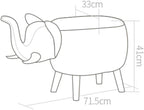 Solid Wood Animal Leather Stool Ottoman Creative & Cute Stool for Kids Toy Chest Chair for Children Solid Wood Footstool 4 Legs (Elephant)