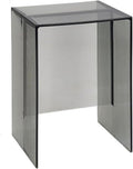 Modern Plastic Side Table, Multi Purpose Foot Stool, Minimalist Bedside Table, Clear Accent Table, Compact Coffee Table, End Table for Bedroom, Living Room(Gray)