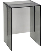 Modern Plastic Side Table, Multi Purpose Foot Stool, Minimalist Bedside Table, Clear Accent Table, Compact Coffee Table, End Table for Bedroom, Living Room(Gray)