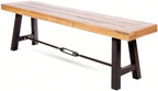 Acacia Wood Outdoor Dining Bench, Backless Patio Bench for Garden and Poolside