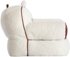 Dearfoams White and Red Lil Bear Sherpa Plush Bean Bag Chair with Novelty Ears Large
