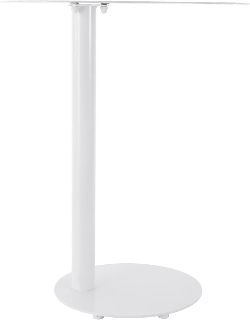 Modern C-Shaped Side Table, Metal End Table for Sofa Couch & Bed, 25in Tall Small Sofa Side Table for Living Room & Bedroom (White)